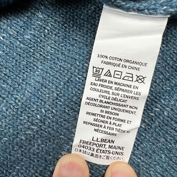 L.L.Bean Organic Cotton Crew Neck Sweater Blue Men’s Size Large 510586 - Picture 9 of 9